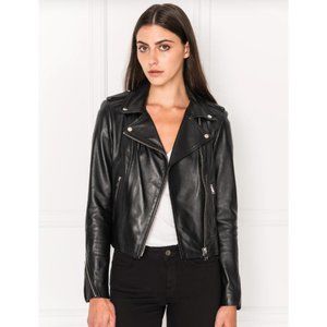 Lamarque Donna Lambskin Leather Moto Jacket